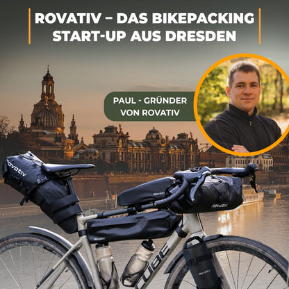 Rovativ Bikepacking Gabeltasche 4,5 L wasserdicht mit Halterung
