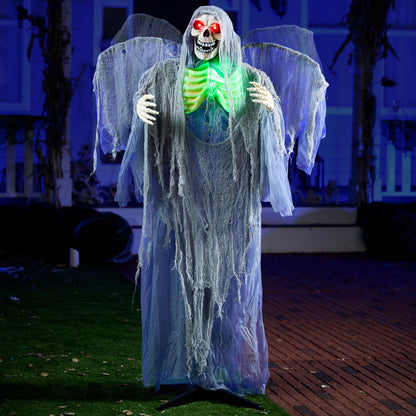JOYIN Sensenmann Geist Halloween Deko - Animatronic mit Flügeln 160cm