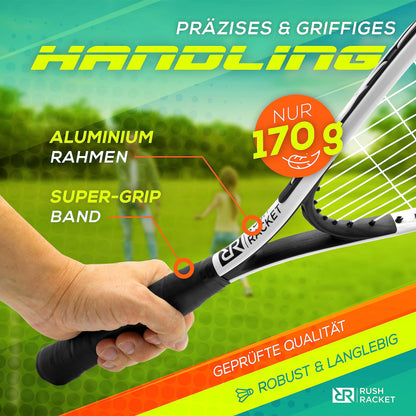 Rush Racket RS3 Speed Badminton Set 5-teilig mit Tragetasche