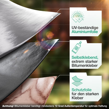 SMABIX® Dachfolie Aluminium selbstklebend Bitumen 5x1m