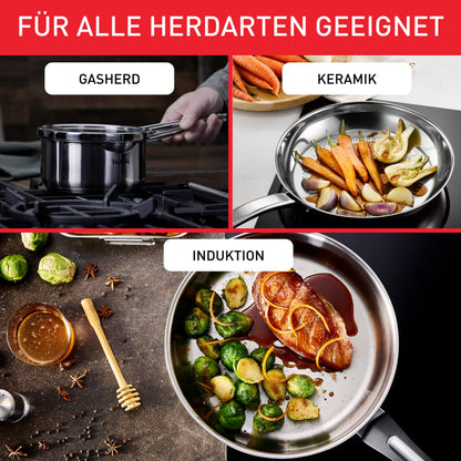 Tefal Duetto On Pfannen-Set 3-tlg. 20/24/28 cm Go Ceram Edelstahl