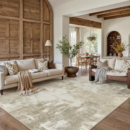 PureCozy Kurzflor Teppich beige 200x300 cm rutschfest waschbar