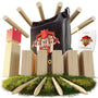 Liebholz Kubb Wikinger Wurfspiel aus FSC Gummibaumholz, Grösse L mit Spielfiguren und Tragebeutel