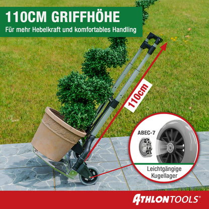 ATHLON TOOLS Sackkarre klappbar aus Aluminium, 70 kg Tragkraft