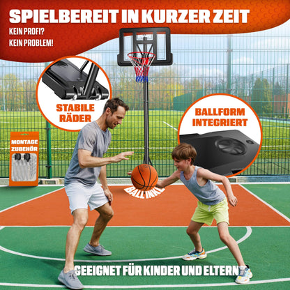 KESSER® Outdoor Basketballanlage – Höhenverstellbar, mit Rollen
