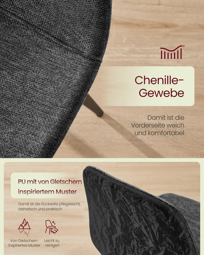 VASAGLE Esszimmerstuhl 4er Set KDC188G01 – Schiefergrau