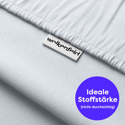 Wolkenfeld Frida Spannbettlaken 200x220–220x240 cm Baumwolle weiss