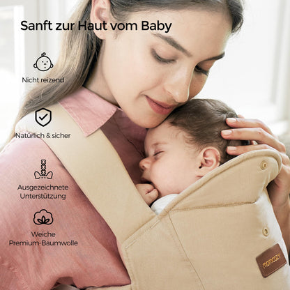 Momcozy Ergonomische Babytrage Neugeborene 3-11 kg - Khaki