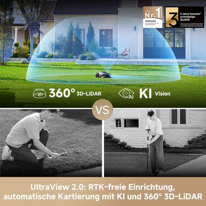 MOVA LiDAX Ultra 1600 Mähroboter ohne Begrenzungskabel mit 4G