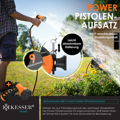 KESSER Gartenschlauch-Schlauchtrommel Automatik 20+2m Orange