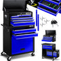 MASKO® Werkstattwagen 9 Fächer abschliessbar - Blau. Blauer Rollwagen mit 9 abschliessbaren Fächern zur Werkzeugorganisation.