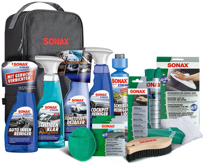 SONAX Innenraum+Scheibe-Set 11-tlg. & Microfaser Felgenbürste