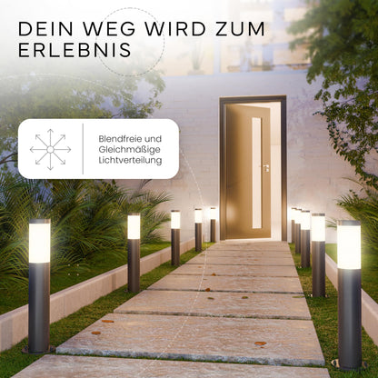 MATO 4er Set aussen Pollerleuchten Edelstahl E27 50cm IP44
