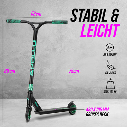 Apollo Stuntscooter Hawk – Freestyle-Kickscooter Trick-Roller
