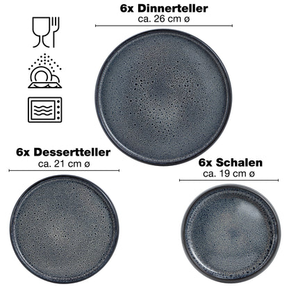 Moritz & Moritz SOLID 18-tlg Steinzeug Geschirrset - 6 Personen