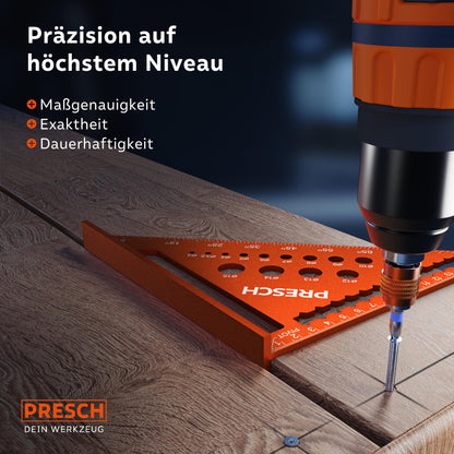 Presch Zimmermannswinkel Set 180 mm & 300 mm aus Aluminium
