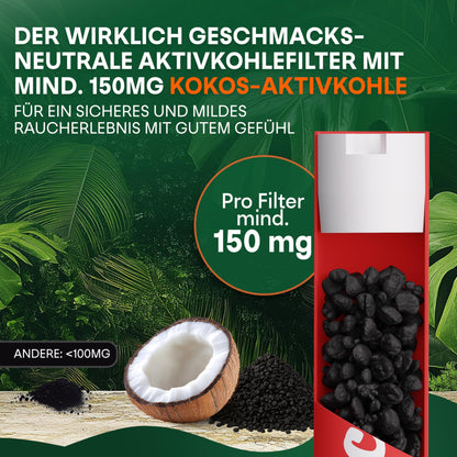 CocoFilter® Aktivkohlefilter 6mm Slim - 550 Stk. Kokosschale