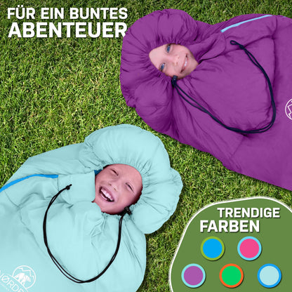 NORDBÄR Kinderschlafsack KSL120 – Mumienschlafsack bis 145 cm