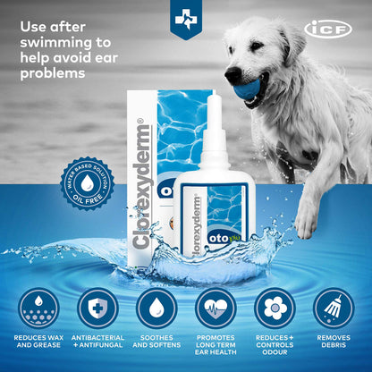 ICF Clorexyderm Oto Piu Ohrreiniger für Hunde und Katzen, 2 x 150 ml