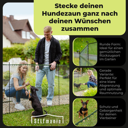 SELFmania Hundezaun Komplettset – 25m 90cm Schwarz