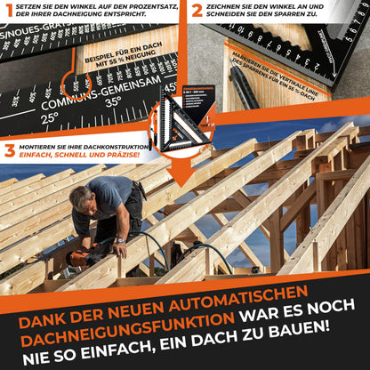 THORVALD Zimmermannswinkel Set 7-in-1, 300 mm + 180 mm, Aluminium