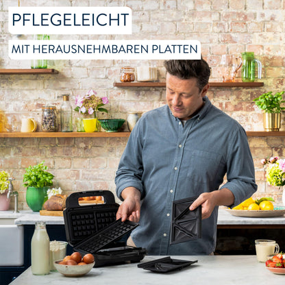 Tefal Jamie Oliver 2-in-1 Sandwich-Waffel-Kombigerät - SW70J810
