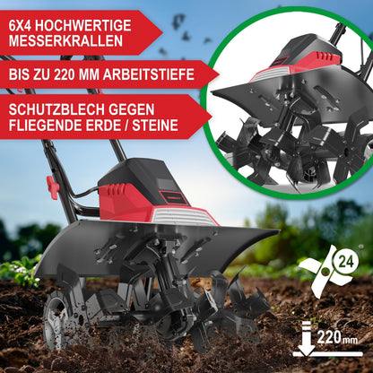 ONBEST Elektro Gartenfräse T1545, 1500 W, 45 cm Arbeitsbreite