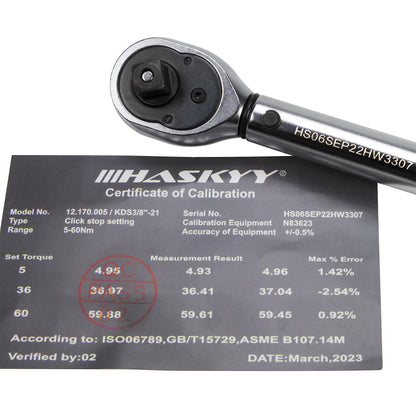 HASKYY Drehmomentschlüssel Set – 3/8" 5-60Nm für Motorräder