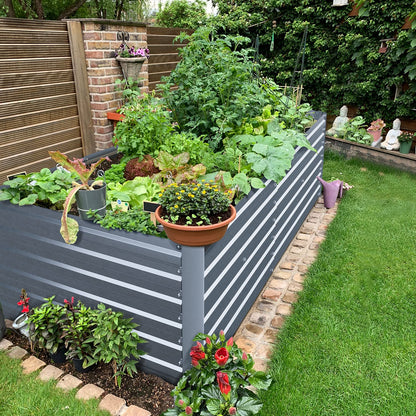 Ohuhu Hochbeet Metall 180x90x60 cm, verzinktes Pflanzenbeet