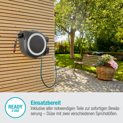 Gardena Wand-Schlauchbox RollUp XL, weiss, inkl. 35 m Schlauch