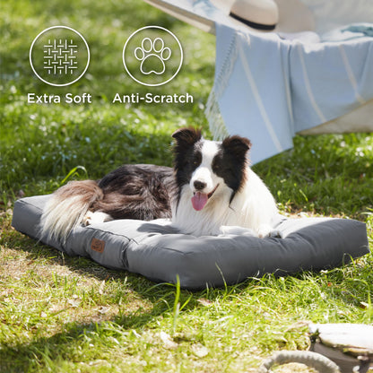 Bedsure Hundekissen waschbar, Hundebett L 91x68 cm, Grau