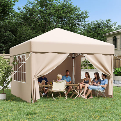 JUMMICO Faltpavillon 3x3 Meter Gartenpavillon – Beige
