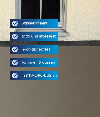 Plid Betonfarbe Bodenbeschichtung Innen Aussen Frostsicher Kieselgrau 5L