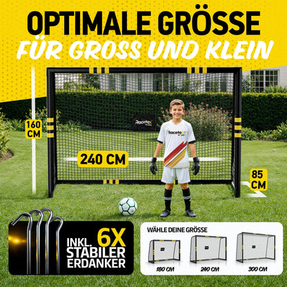 Racetex Fussballtor Garten – 240x160cm für Kinder & Erwachsene