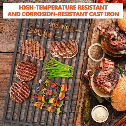 GFTIME 7637 Gusseisen-Grillrost mit Grillplatte für Weber Spirit 200