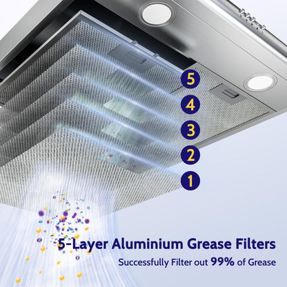 FIREGAS Dunstabzugshaube 60cm - Edelstahl Umluft/Abluft