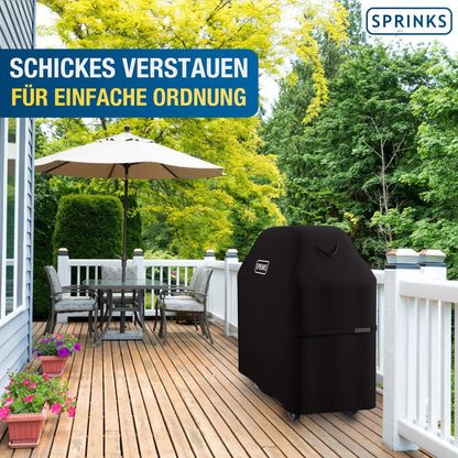 SPRINKS Grillabdeckung wetterfest 600D Oxford, 147x61x122 cm, schwarz