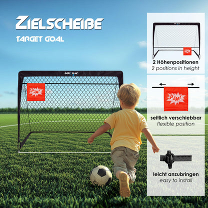EASY2PLAY PRO Fussballtore für Kinder, 2er Set faltbar mit Zielscheibe