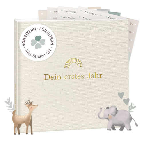 mintkind Mein erstes Jahr Babyalbum, Leinen Beige, 176 Seiten