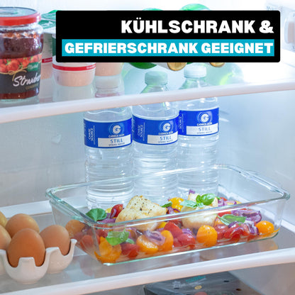 Igluu Meal Prep Auflaufform aus Borosilikatglas mit Deckel, 2,2 Liter