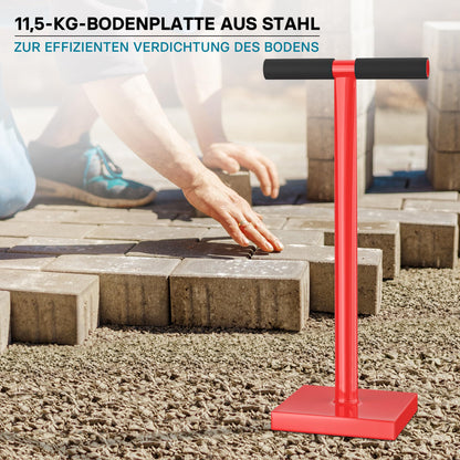 Wiltec Bodenverdichter 11,5 kg Handstampfer aus Stahl mit T-Griff