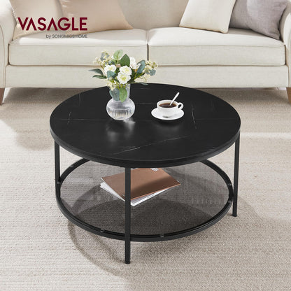 VASAGLE Couchtisch LCT071B58, Wohnzimmertisch mit Glasplatte