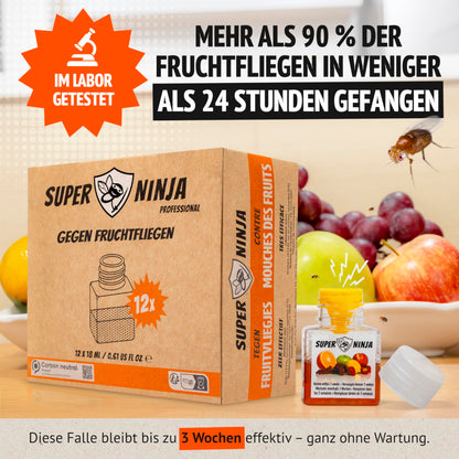 Super Ninja Fruchtfliegenfalle für den Innenbereich, 12er-Pack