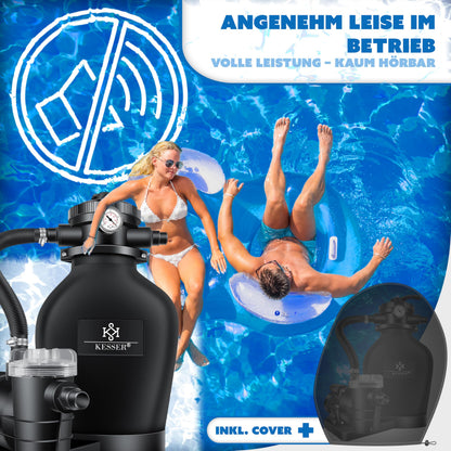 KESSER Sandfilteranlage Pool 400 W, 10.200 L/h, 7-Wege-Ventil