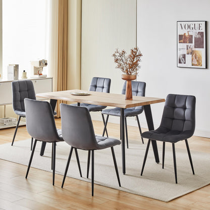 Deuline Milano Esszimmerstühle Samtbezug Grau 4er-Set