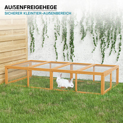 Wiltec XXL Freilaufgehege Holz Kaninchen Hasen - 180x90x48cm