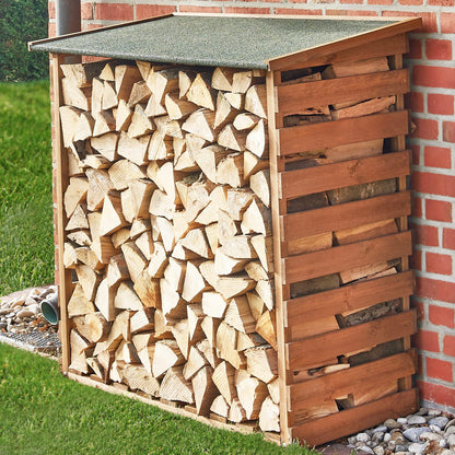 zooprinz Brennholzregal Wetterfest – Lasiertes Holz Gross