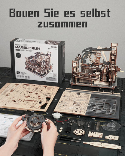 ROKR Marble Spaceport 3D Holzpuzzle Kugelbahn - LGC01 Motorbetrieben