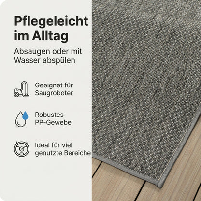 the carpet Mistra Outdoor Teppich, Anthrazit, 240 x 340 cm