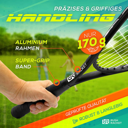 Rush Racket RS3 Speed Badminton Set 5-teilig mit Tragetasche